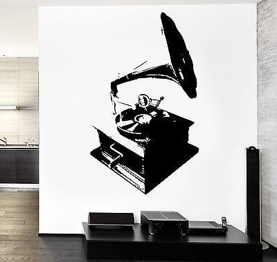 Wall Vinyl Music Gramophone Retro Songs Guaranteed Quality Decal Unique Gift (z3557)