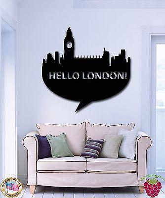 Wall Stickers Vinyl Decal Hello London Great Britain Europe Travel Unique Gift (z1749)