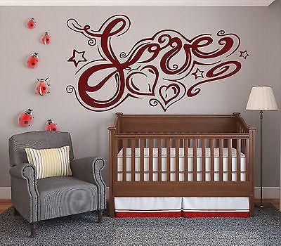 Wall Stickers Vinyl abstract image romantic symbol of the word love Unique Gift (n282)