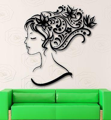 Wall Stickers Vinyl Decal Sexy Girl Abstract Hair Beauty Salon Unique Gift (ig341)