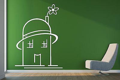 Wall Vinyl Sticker Decal Funny Toy House in a Hat With a Flower Unique Gift (n187)