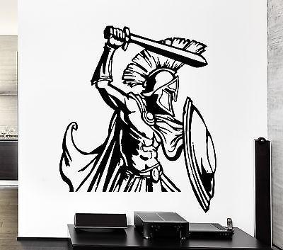 Wall Decal Spartan Warrior Sword Attack Strong Ancient Vinyl Stickers Unique Gift (ed274)