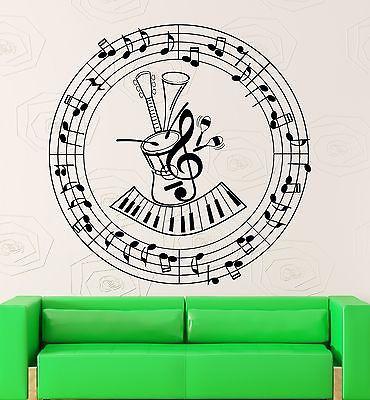 Wall Stickers Music Notes Guitar Musical Instrument Decor Vinyl Decal Unique Gift (ig2416)