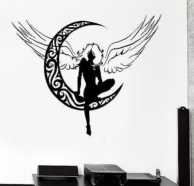 Wall Decal Fairy Beautiful Girl Woman Angel Moon Vinyl Stickers Art Mural Unique Gift ig2602
