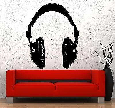 Wall Vinyl Music Headphones Head Phones Rock Pop Guaranteed Quality Decal Unique Gift z3533