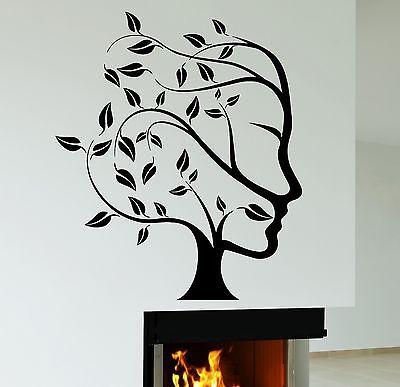 Wall Decal Tree Nature Abstract Woman Face Vinyl Stickers Art Mural Unique Gift (ig2552)