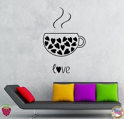 Wall Stickers Vinyl Decal Ñup Of Love Romantic Decor With Hearts  (z2081)