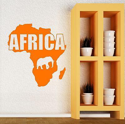 Wall Sticker Vinyl Decal Map Africa Animals Continent Geography Decor Unique Gift (ig1212)
