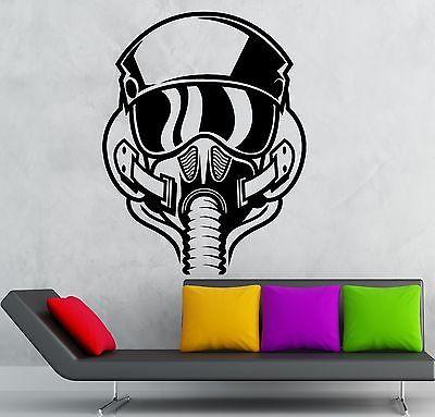 Wall Sticker Vinyl Decal Mask Pilot Flight Air Fighter Aircraft Aircraf Unique Gift (ig2144)