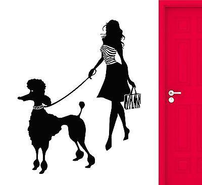 Wall Stickers Sexy Girl Poodle Dog Animal Veterinary Vinyl Decal Unique Gift (ig2369)