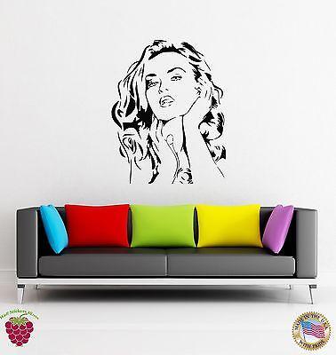 Wall Stickers Vinyl Decal Fashion Girl Face With Beautiful Hair Cool Decor Unique Gift z1589