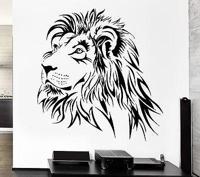 Lion Wall Decal Tribal Zoo Predator Animal Vinyl Stickers Art Mural Unique Gift (ig2518)