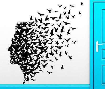 Wall Sticker Vinyl Decal Man Birds Romantic Flying Freedom Mind Cool Decor Unique Gift z2460