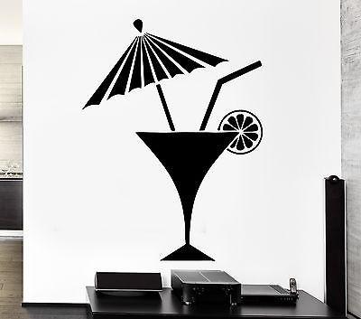 Vinyl Decal Bar Cocktail Umbrella Martini Drink Beach Bar Alcohol Mojito Pop Art Cool Decor For a Bar Unique Gift (z2633)