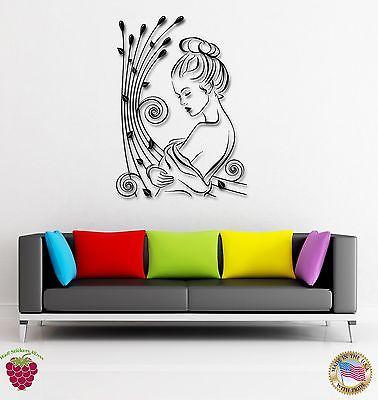 Wall Stickers Vinyl Decal Flower And Girl Woman Romantic Cute Decor Unique Gift (z1810)