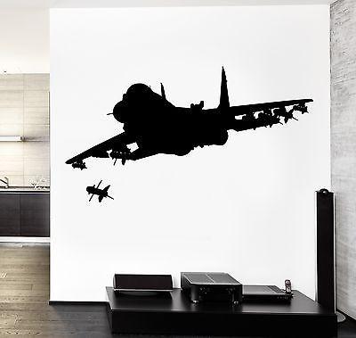 Wall Vinyl Jet Fighter Firing Missile Guaranteed Quality Decal Unique Gift (z3466)