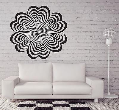 Wall Stickers Vinyl Decal Drawing Elements Flower Optical Illusion Unique Gift (n203)