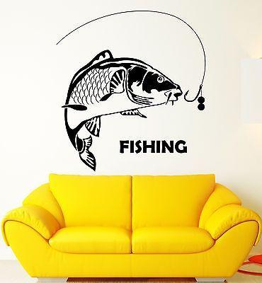 Wall Sticker Vinyl Decal Fishing Fish Leisure Hobbies Room Decor Unique Gift (ig2103)