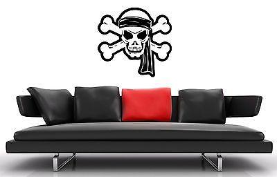 Wall Stickers Vinyl Decal Skull Bone Jolly Roger Death Unique Gift ig1522