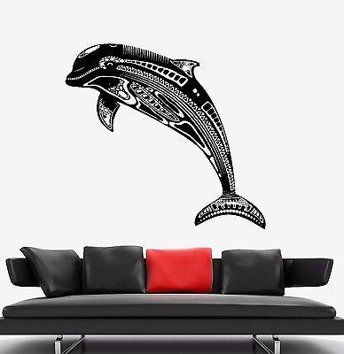 Wall Decal Dolphin Ocean See Marine Ornament Mural Vinyl Decal Unique Gift (z3175)