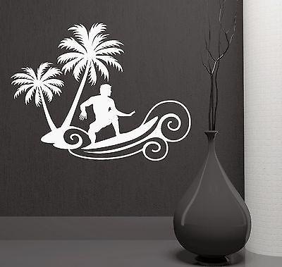 Wall Stickers Wave Surfing Beach Extreme Sports Palms Art Vinyl Decal Unique Gift (ig2029)