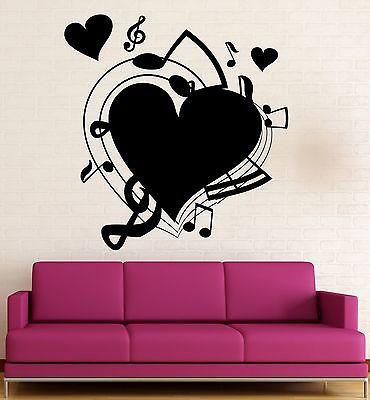 Wall Sticker Vinyl Decal Music fan Heart Love Romance Home Decor Unique Gift (ig1979)