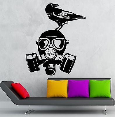 Gas Mask Wall Stickers War Military Bird Cool Decor Vinyl Decal Unique Gift (ig2397)
