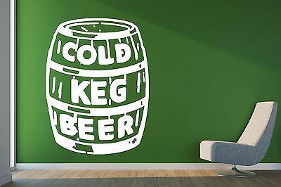 Wall Vinyl Sticker Decal Decor Large Barrel Beer Hops Cold Keg Unique Gift (n257)