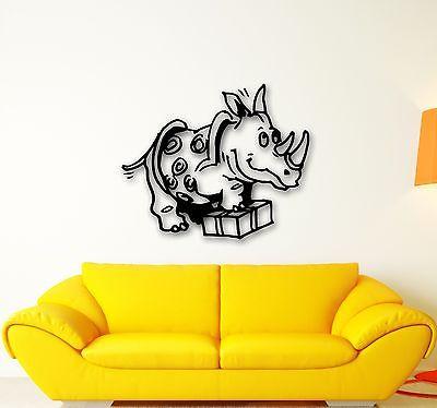 Wall Stickers Vinyl Decal Funny Rhino Circus Animal Kids Room Unique Gift (ig605)