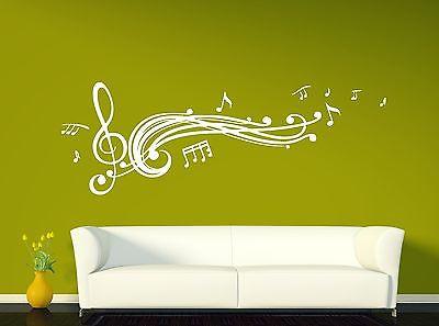 Wall Vinyl Sticker Decal Read Music Score Notes Treble Clef Decor Unique Gift (n310)