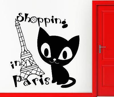 Wall Sticker Vinyl Decal Shopping Paris France Fashion Girl Woman Style Unique Gift (ig2206)