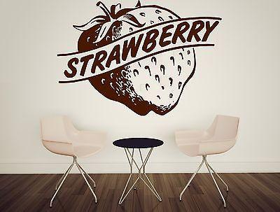 Wall Vinyl Sticker Decal More Large Red Ripe Strawberries Decor Unique Gift (n252)