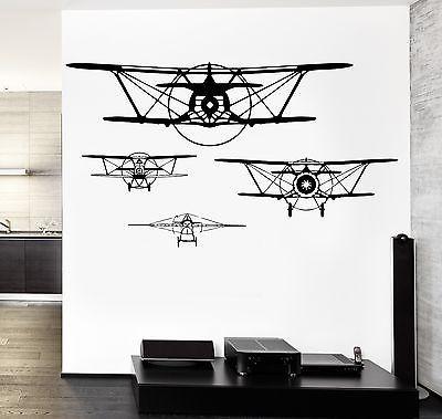 Wall Vinyl Retro Old Airplane Aircraft Guaranteed Quality Decal Unique Gift (z3480)