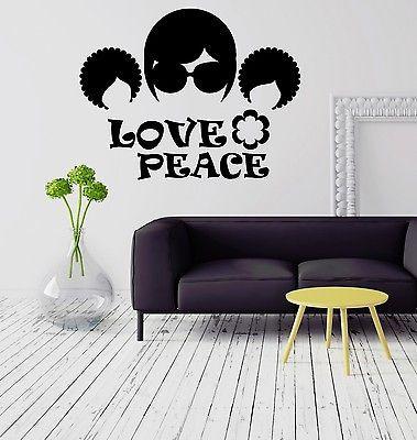 Hippie Peace Love Decor Wall Sticker Vinyl Decal Unique Gift (ig2072)