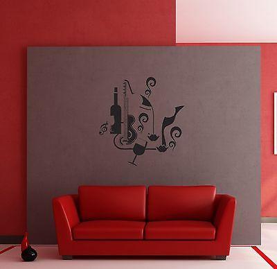 Wall Sticker Retro Music Modern Abstract Decor for Living Room  Unique Gift z1259