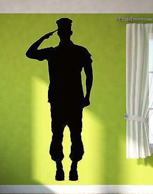 Wall Sticker Vinyl Decal Soldier Giving Salute Military Army Decor  Unique Gift (z1019m)