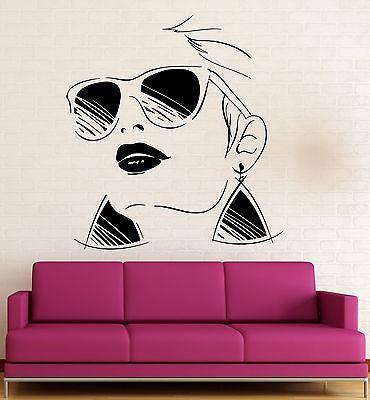 Wall Sticker Vinyl Decal Super Sexy Girl Glasses Fashion Style Beauty Unique Gift (ig2197)