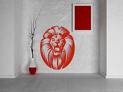 Wall Sticker Vinyl Decal Lion Head Medallion Animal Decor Big Cat Hunter Unique Gift (m413)