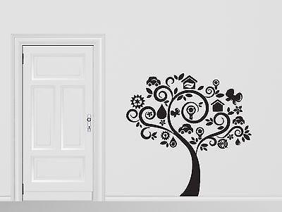 Wall Vinyl Sticker Wish Tree Human Needs Peace Love Beauty Machine Unique Gift (n098)