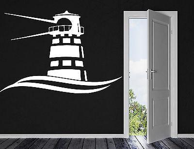 Wall Vinyl Sticker Decal Beacon Light Waves Sea Marine Ocean Beach House Unique Gift (n088)