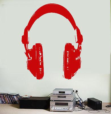Wall Vinyl Music Headphones Head Phones Rock Pop Guaranteed Quality Decal Unique Gift z3533