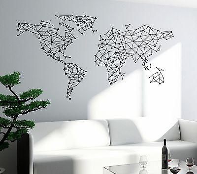 Wall Art World Map Atlas Travel Vacation Vinyl Sticker Unique Gift (z2821)