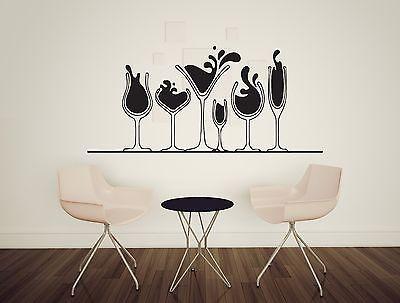 Wall Sticker Vinyl Decal Various glasses of alcohol martini wine whiskey Unique Gift (n280)