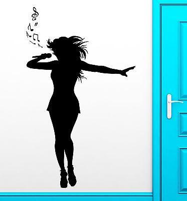 Wall Sticker Vinyl Decal Singer Star Girl Notes Pop Music Cool Decor Unique Gift (z2488)
