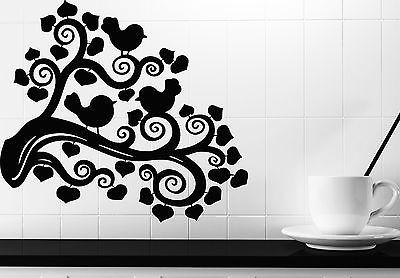 Wall Vinyl Sticker Decal Paradise Bird  Branch  Heart Leaves Unique Gift (n138)