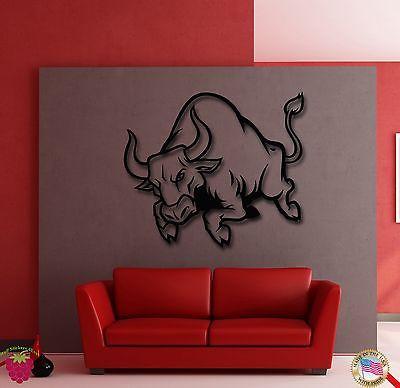 Wall Stickers Vinyl Decal Angry Bull Animal Corrida Spain Decor Unique Gift (z1863)