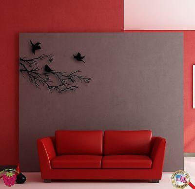 Wall Sticker Birds Tree Branch Romantic Decor for Bedroom Unique Gift z1371