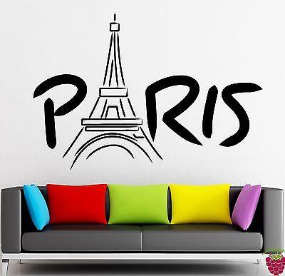 Wall Stickers Vinyl Decal Eiffel Tower Paris France Europe Travel Decor z1586