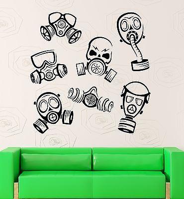 Wall Decal Gas Mask Danger Decor Vinyl Stickers Art Mural Unique Gift (ig2593)