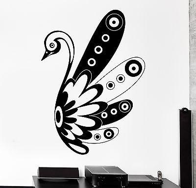 Decal Swan Bird Black And White Ornament Tribal Mural Vinyl Decal Unique Gift (z3181)